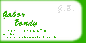 gabor bondy business card